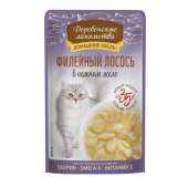 Деревенские лакомства Домашние обеды филейный лосось в нежном желе для кошек